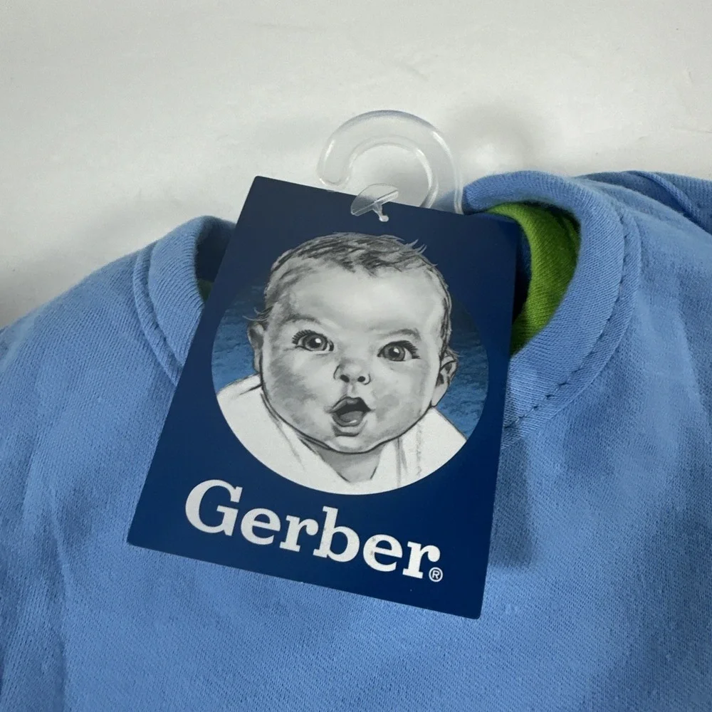 Gerber Bibs 3 Pack Blue‎ Green Solid Color New